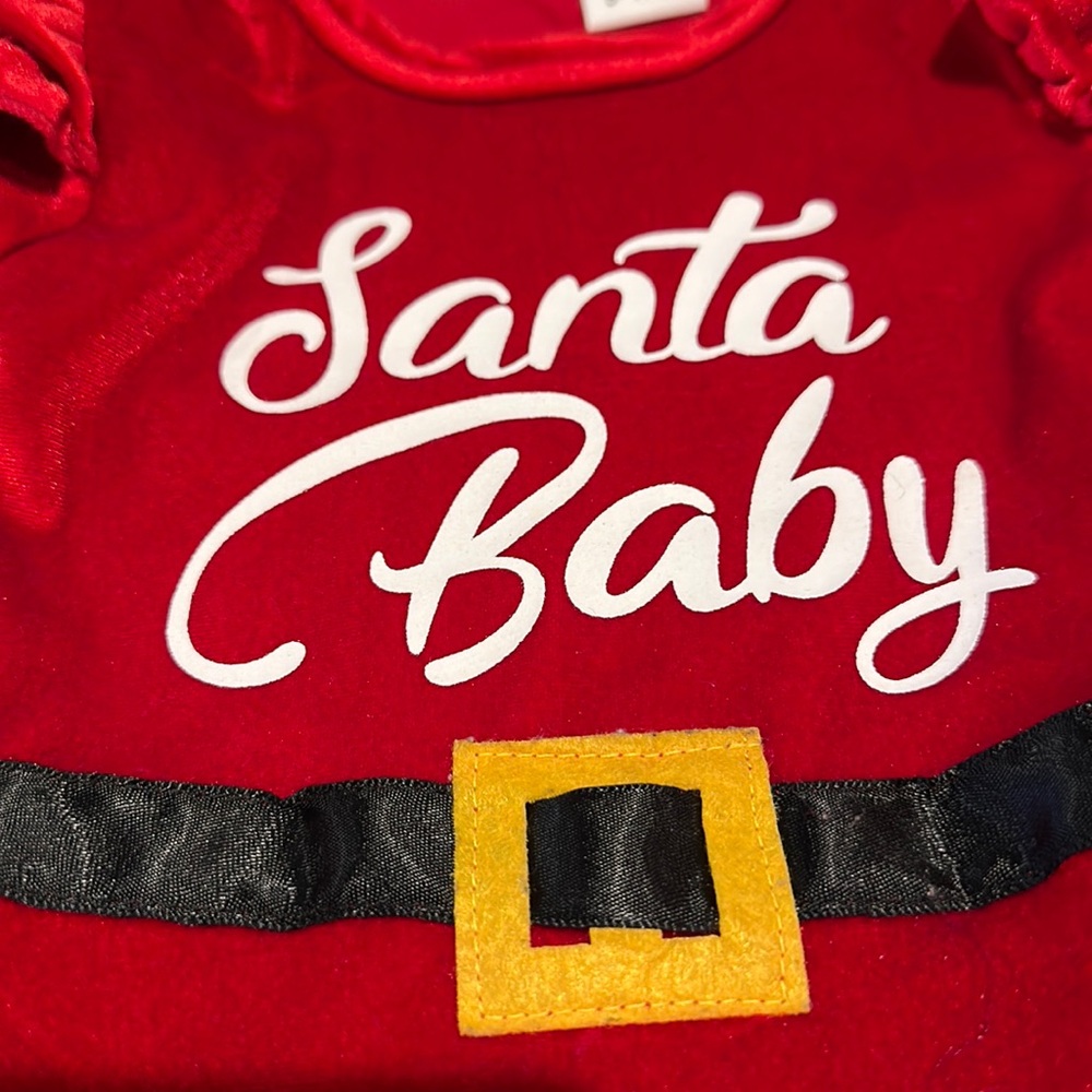 Baby Girls Christmas Santa Baby Shirt & Pants Set (9-12 Months)
